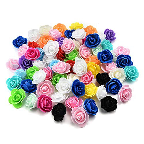50pcs Silk Mini Rose Artificial Fake Flower Heads Wedding Decoration Party Home